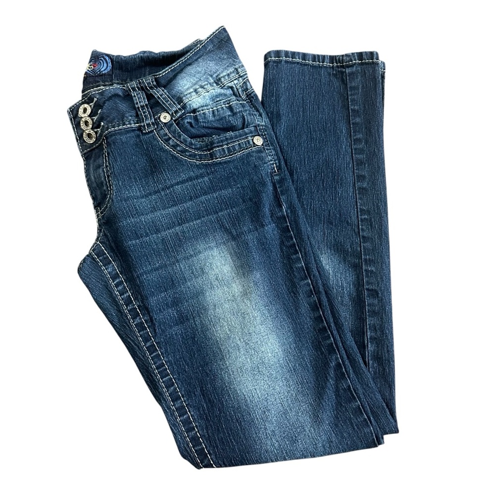 Angels Jeans Co. Juniors Blue Denim Jeans, size 11.